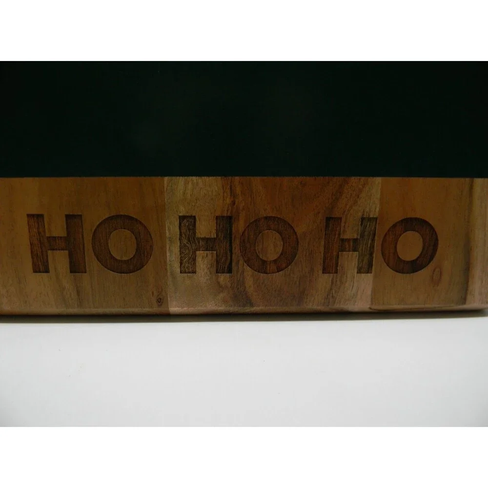 Maple Leaf at Home Green Cutting Board w Ho Ho Ho Engraved Holiday Gift NWT